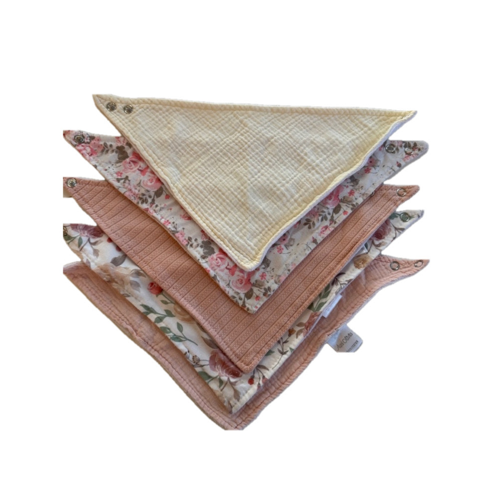 Baby Girl Ava Olivia Bibs One Size Pink & White set of 5